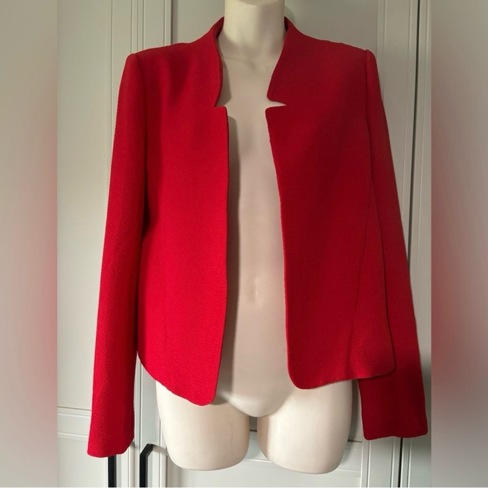 Forever 21 Red Blazer with Stand-Up Neckline